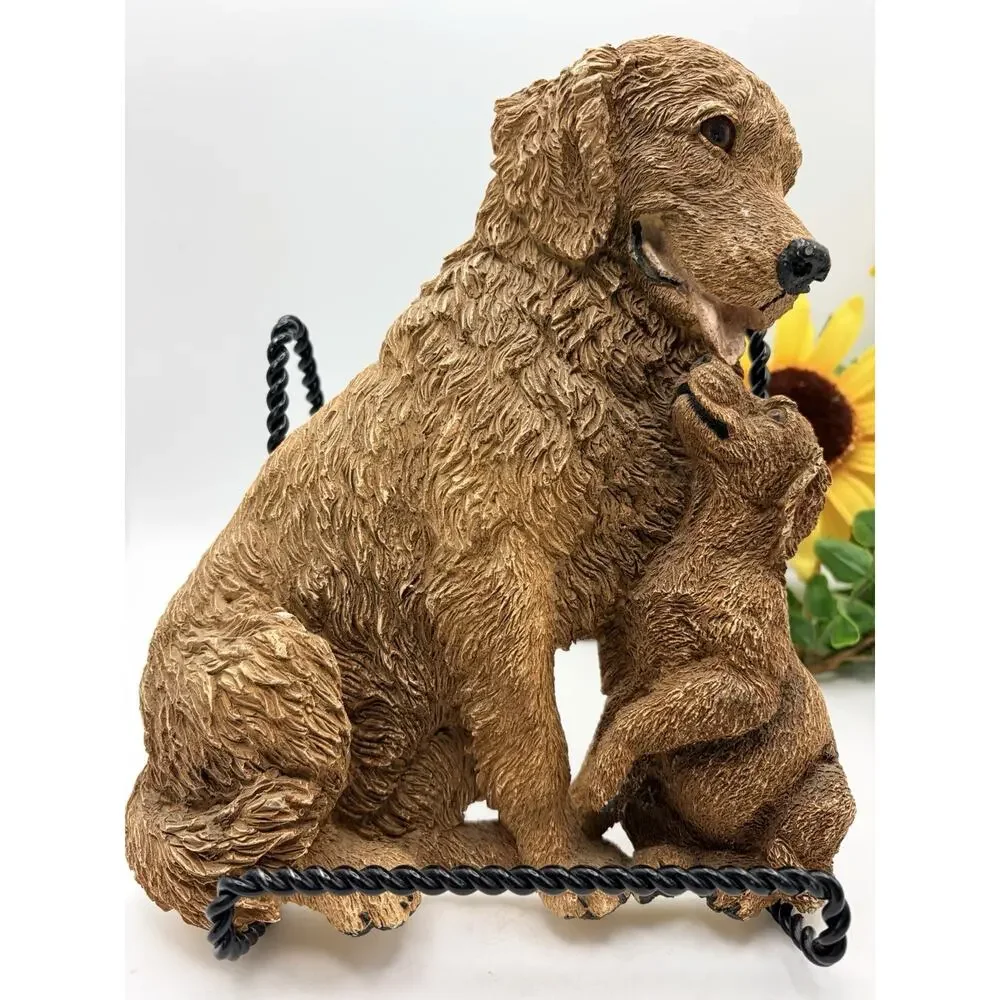 Golden Retriever And Puppy. Plaque By Fig Graphics 1991.